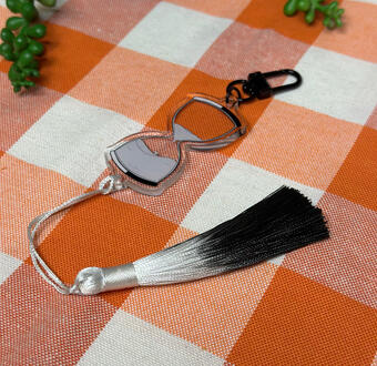 Unus Annus Inspired Hourglass Tassel Keychain